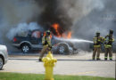 Dramatic fire scene, but no injuries during Plover car blaze