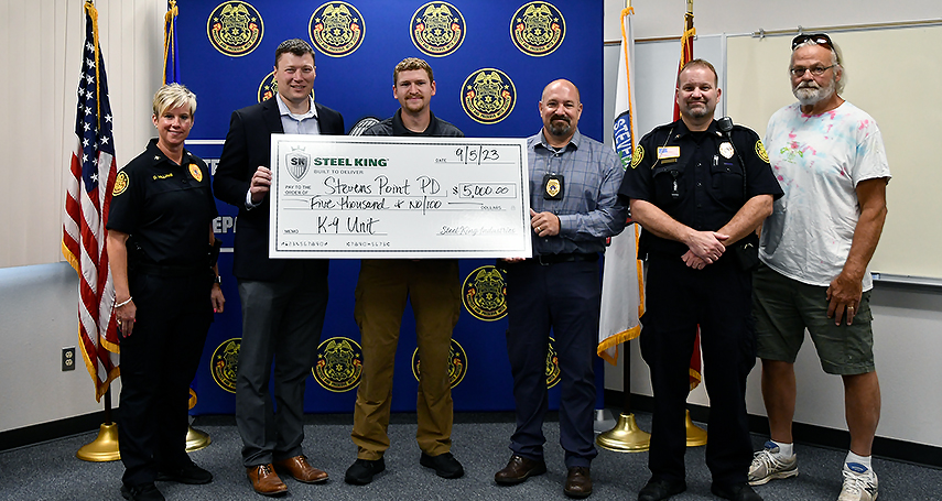 Steel King donates for new K9 at SPPD, granted naming rights - Point ...