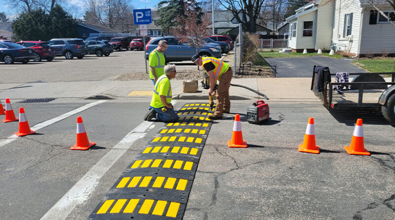 City tries out speed bumps on Church St.