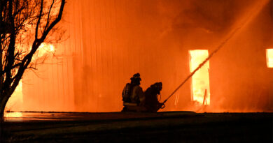 Total loss of garage, truck, in early morning Amherst blaze